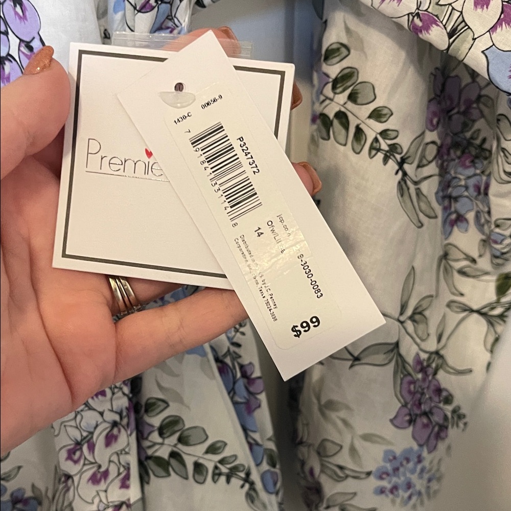 NWT! Premier Amour Floral Mini Dress, Size 14 - Picture 5 of 9